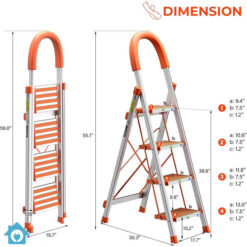 High Quality Aluminum 4 Step Folding Ladder