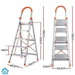 High Quality Aluminum 5 Step Folding Ladder