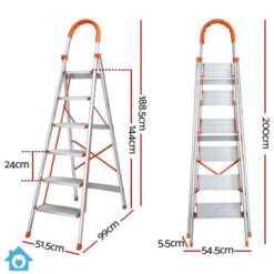 High Quality Aluminum 6 Step Folding Ladder