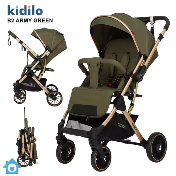 Kidilo Travel Stroller Easy Folding B2 – Lightweight Baby Pram with One-Hand Fold 2 Kidilo Travel Stroller Easy Folding B2