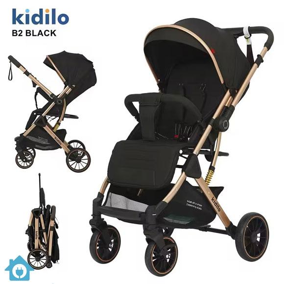 Kidilo Travel Stroller Easy Folding B2 – Lightweight Baby Pram with One-Hand Fold 3 Kidilo Travel Stroller Easy Folding B2