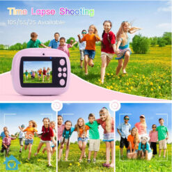 Kids Camera Instant Print 48MP – Digital Camera with 3 Rolls Paper, 1080P Video & Selfie Lens 8 Kids Camera Instant Print 48MP