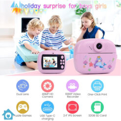 Kids Camera Instant Print 48MP – Digital Camera with 3 Rolls Paper, 1080P Video & Selfie Lens 7 Kids Camera Instant Print 48MP