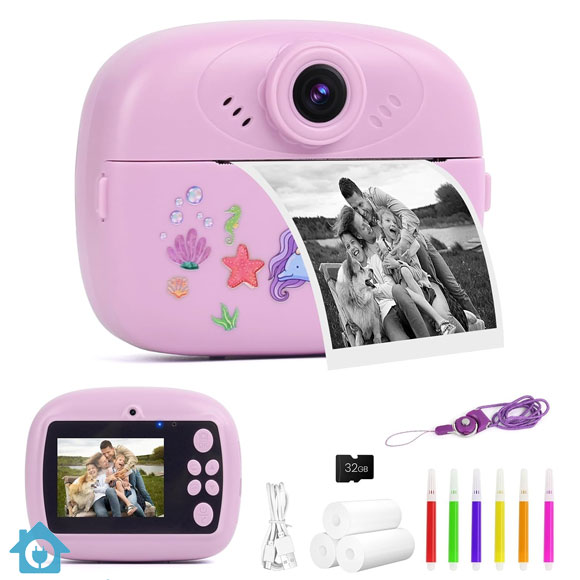 Kids Camera Instant Print 48MP – Digital Camera with 3 Rolls Paper, 1080P Video & Selfie Lens 1 Kids Camera Instant Print 48MP