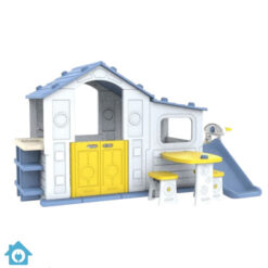 Kids Playhouse Slide Table Chairs & Plants Rack