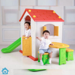 Kids Playhouse with Slide Table Chairs