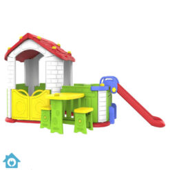 Kids Playhouse with Slide & Table Set