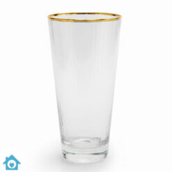 Luxury gold rim ribbed glass tumbler set of 6 elegant chic design