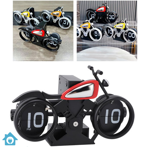 Unique Motorcycle Flip Clock – Retro Battery Powered Desk Clock for Home & Office 7 Unique Motorcycle Flip Clock