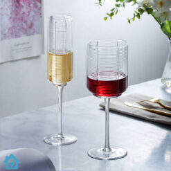 Vintage Hand Blown Crystal Cylinder Goblet Wine Glasses Set of 6 7 Vintage Hand Blown Crystal Cylinder Goblet Wine Glasses Set of 6