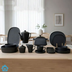 Winsor England™ Fine Porcelain Dinner Set Venice Collection Black