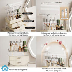2 Layer Cosmetics Organizer Makeup Storage Box