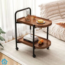 2-Tier Premium Wooden Tea Trolley