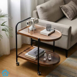 2-Tier Premium Wooden Tea Trolley