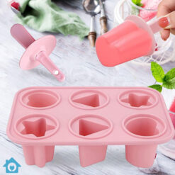 6 Cavity Silicone Popsicle Ice Maker Reusable Mold