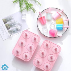6 Cavity Silicone Popsicle Ice Maker Reusable Mold
