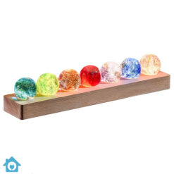7 Colors Glass Crystal Ball Light with Wooden Base