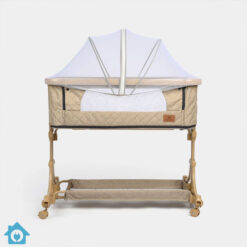 Bedside Baby Cot C2 with Swing Rods – Wheels & Adjustable Height – Premium Quality 12 Bedside Baby Cot C2 with Swing Rods