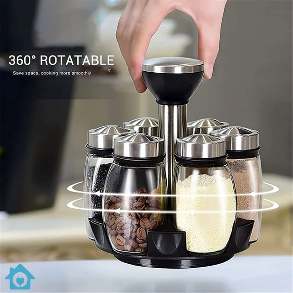 Buy Rotating Glass Spice Rack 6 Jars Set 160ml 3 Buy Rotating Glass Spice Rack 6 Jars Set 160ml