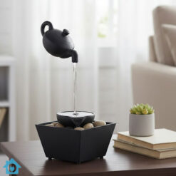 Decorative Water Fountain with Floating Teapot