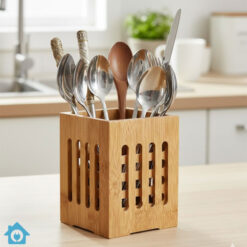 Durable Bamboo Spoon Holder – Chopstick Organizer