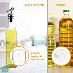 Glass Oil Bottle 500ml with Steel Pourer 1 Pcs