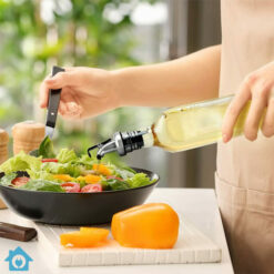 Glass Oil Bottle 500ml with Steel Pourer 1 Pcs