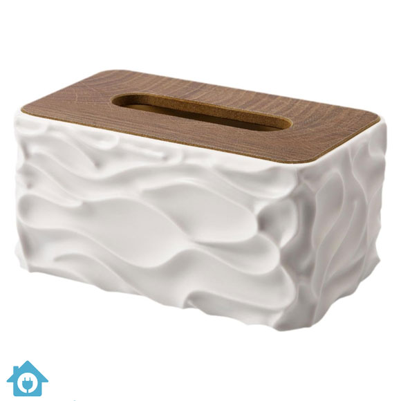 Luxury Wave Texture Tissue Box Cover with Wooden Lid – Premium Decorative Tissue Holder for Home & Office 3 Luxury Wave Texture Tissue Box Cover with Wooden Lid