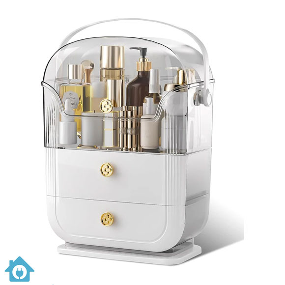 Makeup Organizer for Vanity – Skincare Storage Box with Lid & Drawers 4 Makeup Organizer for Vanity – Skincare Storage Box with Lid & Drawers
