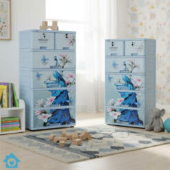 Sonati Kids Storage Cabinet Drawer Plastic Wardrobe – Blue Peacock
