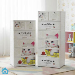 Sonati Kids Storage Cabinet Drawer Plastic Wardrobe – Cat