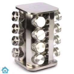 Stainless Steel Square Spice Rack 16 Pcs Jars Set